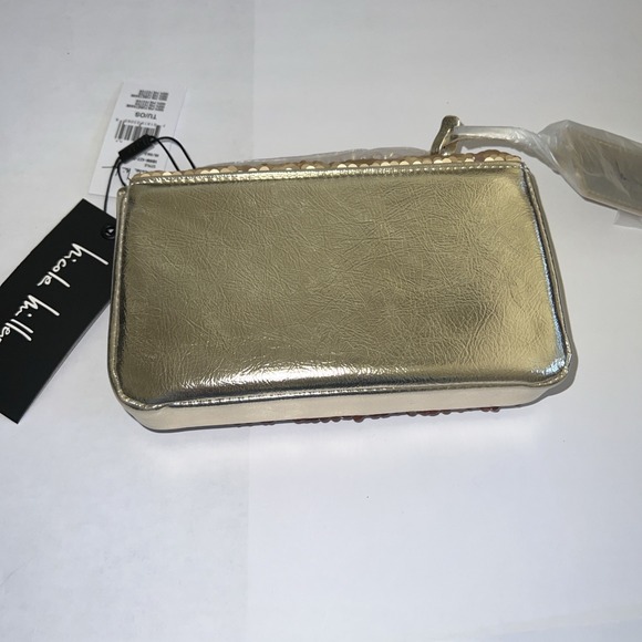 Nicole Miller Gold Mermaid Sequin Chain Strap Crossbody Small Bag Purse NWT - Picture 4 of 14